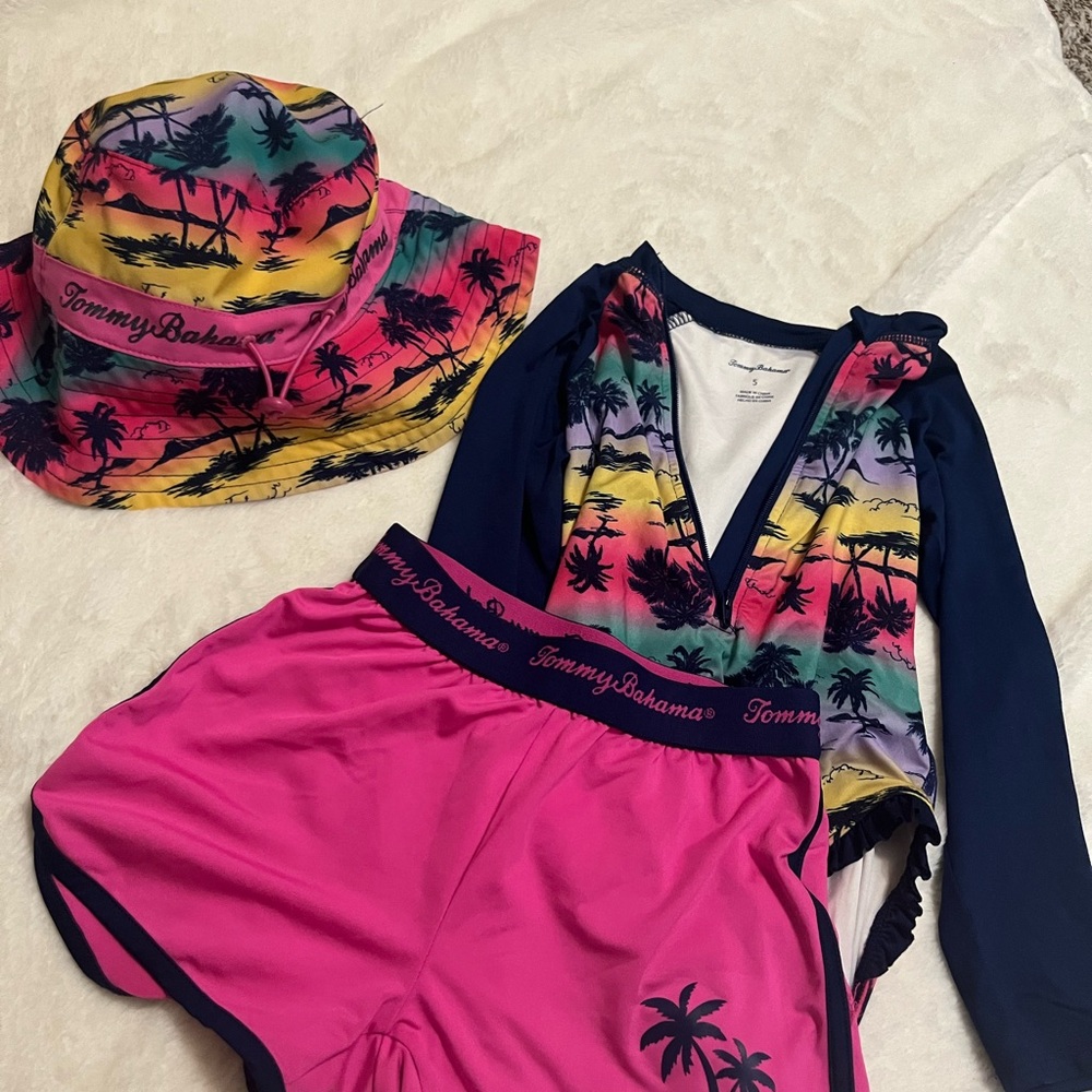 Tommy Bahama Tropical Racerback One Piece Pink and Blue